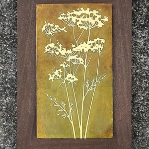 Copper Art, Etched Copper Queen Annes Lace, Small or Large Framed Flower Art, Copper Wall Decor made to order in the USA by daartshop