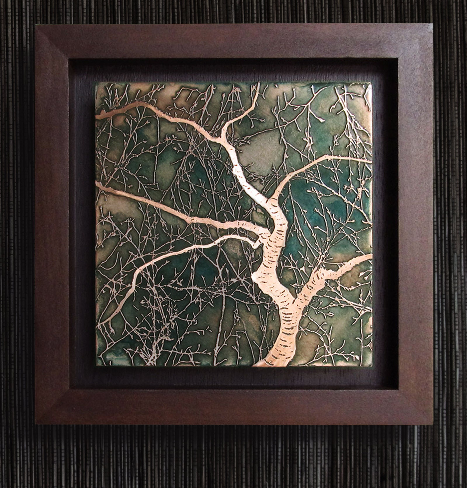 Copper Art, Etched Copper Japanese Cherry Tree, 8.5