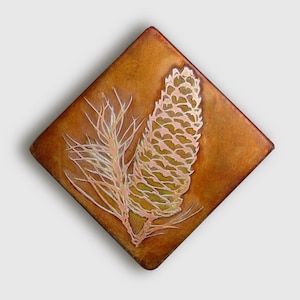 Copper Art, Etched Copper Pinecone Wall Art, Small and Large Copper Wall Art, Pinecone variety 2, made to order in the USA by daartshop