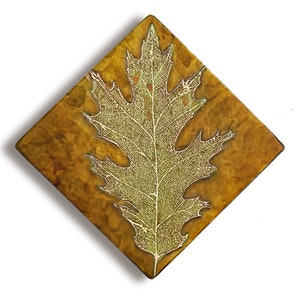 Copper Art, Etched Copper Oak Leaf Skeleton Wall Art, Small and Large Copper Wall Art, made to order in the USA by daartshop