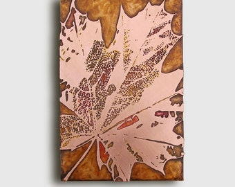 Copper Art, Etched Copper Maple Leaf Wall Art, Nature Art, Small and Large Copper Wall Art, made to order in the USA by daartshop