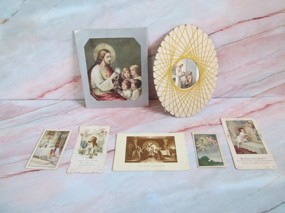 Vintage Communion Catholic Ephemera From the Late 1930's and 1940's, Religion School Gifts From