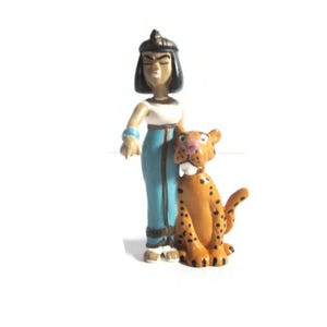 Cleopatra with Tivali an Asterix and Obelix Character Vintage 1997 Goscinny-Uderzo Plastoy Miniature Figure