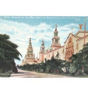 Antique San Francisco California Postcard Palm Avenue at the 1915 Pan Pac Intl. Exposition