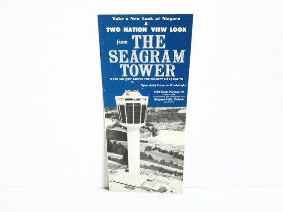 Vintage Post Card and Travel Brochure Niagara Falls Canada Top of the Crown Seagram Tower Canadian Souvenir