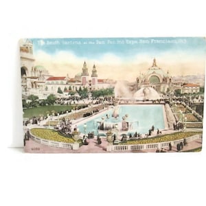 Antique California Postcard The South Gardens at the Pan Pacific International Exposition, San Francisco 1915