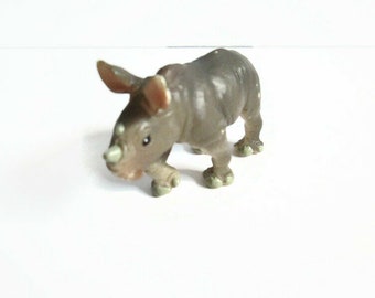 1996 Baby White Rhino Miniature Figure, Vintage Safari Ltd., Miami FL