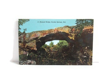 Vintage Linen Postcard Eureka Springs Arkansas Natural Bridge