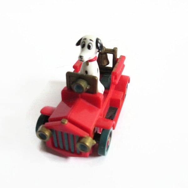 101 Dalmatians Puppy Dog Driving an Antique Fire Truck at the Euro Disney Resort, RARE 1992 McDonald's Happy Meal European Toy