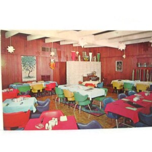 Vintage Chrome Postcard Acapulco Room Motel Restaurant Dillon South Carolina