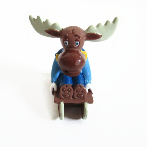 Vintage Moose Miniature Figure Snow Sledding Ikea Store Mascot