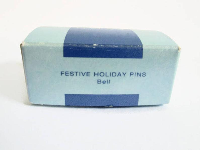 Bell Enamel Metal Pin Christmas Holiday Jewelry Original Box Vintage Avon Festive Holiday Brooch Pin