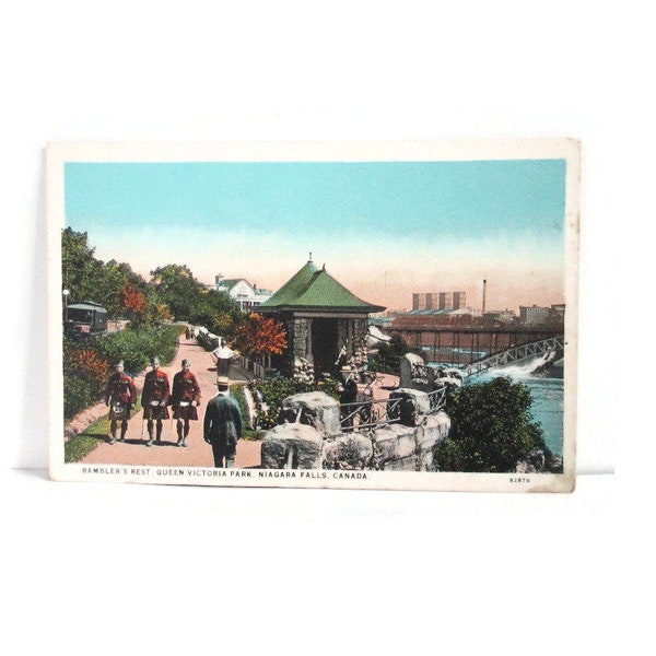 Antique Postcard Rambler's Rest Queen Victoria Park Niagara Falls Canada