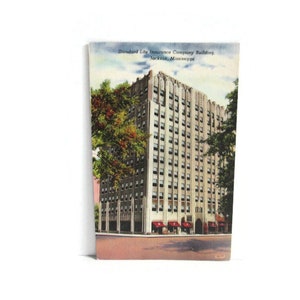 Vintage Jackson Mississippi Linen Postcard Standard Life Insurance Company Building