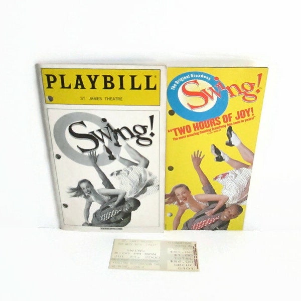 The Original Broadway Swing Playbill or Program, Brochure, and Ticket Stub at the St. James Theatre, August 2000