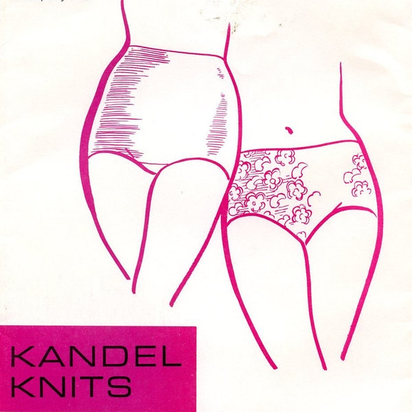 1970s Medium or High Waist Panties Underwear Shapewear Sewing Pattern / Kandel Knits Pattern No. 205 / Uncut / Multi Size / Small Med Large