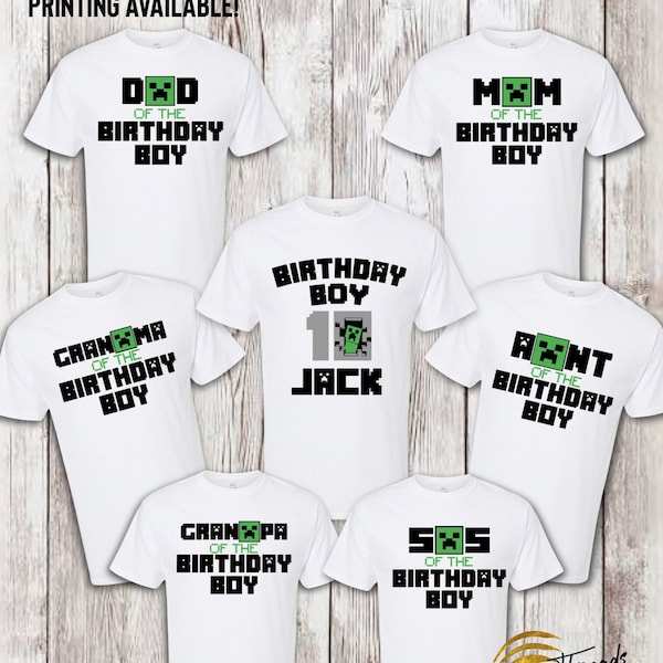 Minecrafter Birthday Shirt Etsy