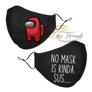Personalized Face Masks, Among Us inspired, Gaming Mask, Kids Mask, Custom FaceCovering, Imposter, Sus Bro, Video Game
