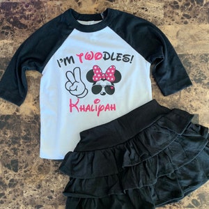 Mickey Minnie Inspired Two Baseball Shirt, Mickey Mouse 2nd Birthday, Disney Vacation, Kids Baseball Tee, Custom Twoddles Birthday Shirt