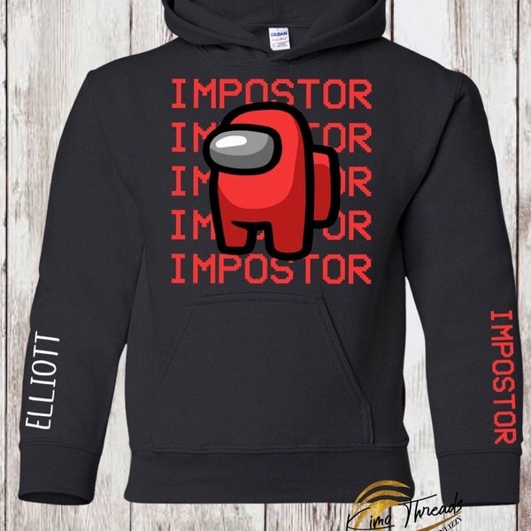 Custom Among Us Hoodie, Video Game Lover Gamer, Sweater, Custom Youth and Toddler Hoodie, Personalized Imposter Crewneck, Crewmate