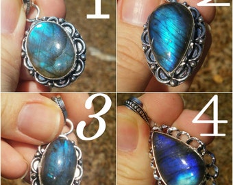 Magnifique collier pendentif labradorite. 10 types différents à choisir.