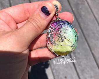Butterfly Rainbow Quartz Crystal Pendant Necklace. Wire Wrapped // Wire Wrap //