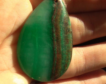 Green with brown druzy geode agate necklace.