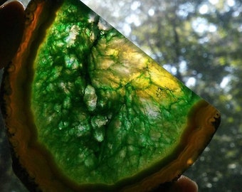 Gorgeous green with light green and yellow pendant necklace.