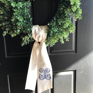 Monogrammed Wreath Sash, Wreath Sash, Personalized Wreath Sash