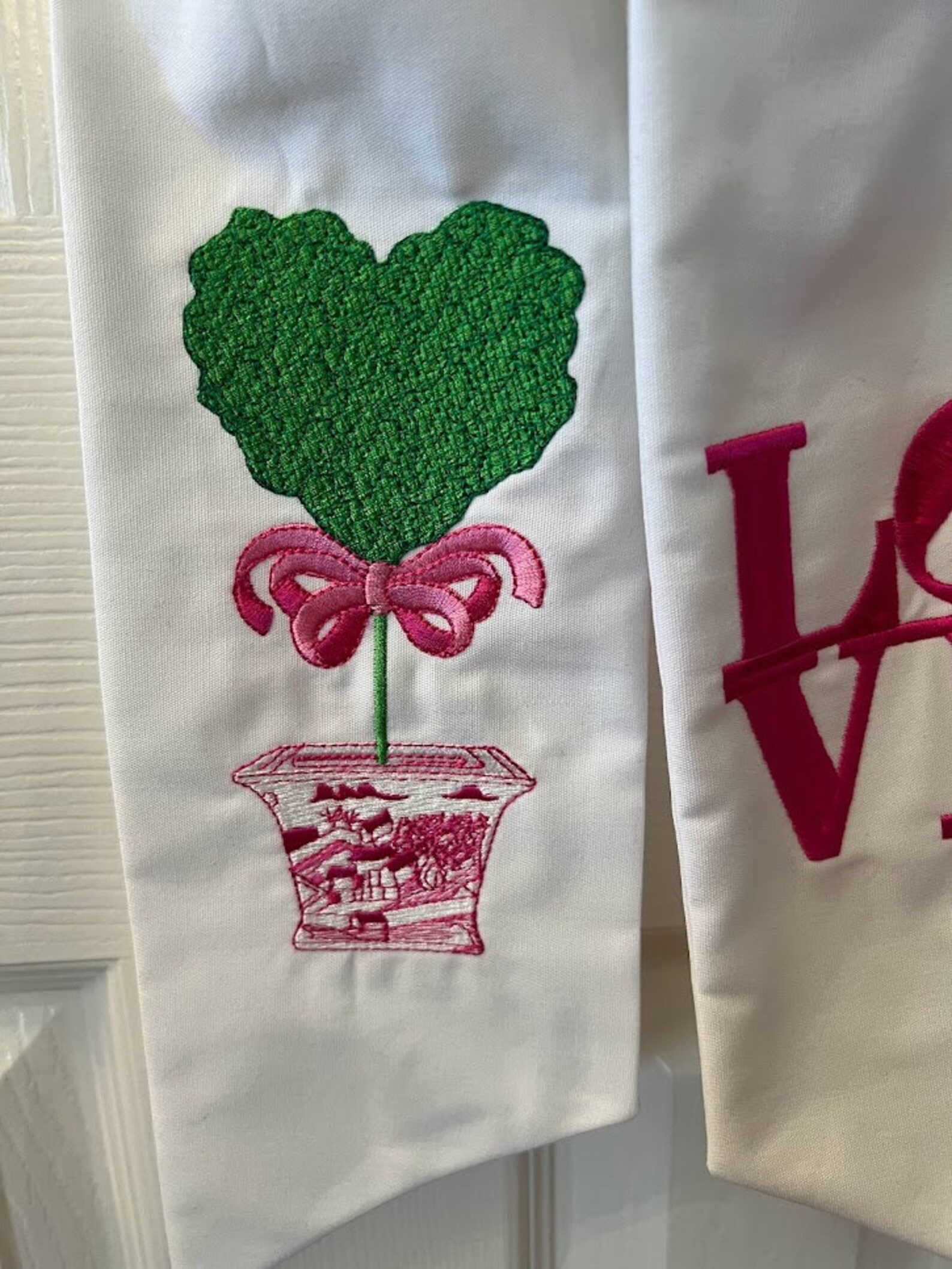 Valentine Topiary Wreath Sash, Heart Topiary Sash, LOVE Wreath Sash ...