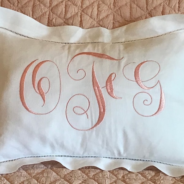 Monogrammed Baby Pillow Sham, Decorative Pillow, Baby Nursery Pillow, Personalized Pillow