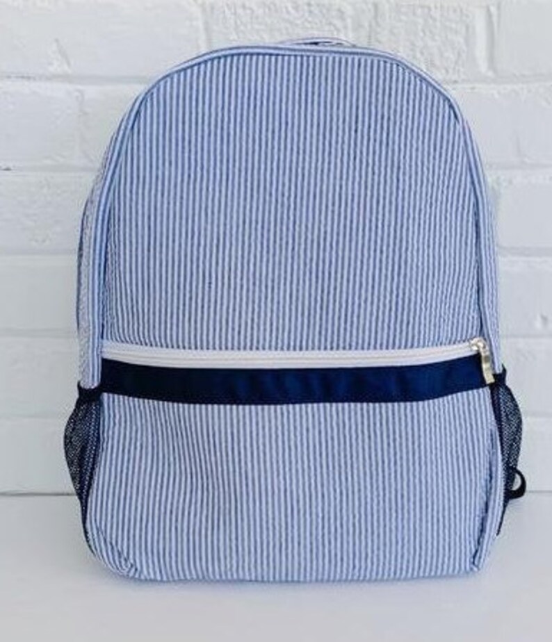 Personalized Seersucker Backpack Toddler or Child Backpack Etsy