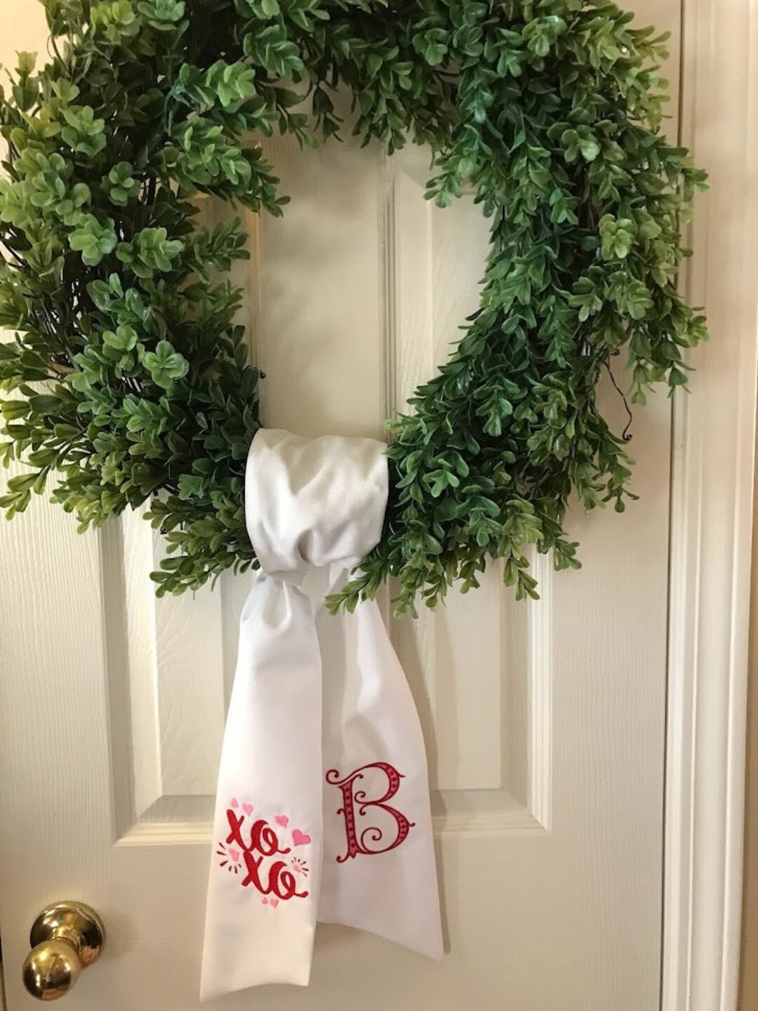Valentine's Day Wreath Sash, Monogrammed Wreath Sash - Etsy