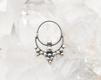 Silver Nose Ring, Silver Septum Ring, Ornate Nose Ring, Body Jewelry, Piercing, Statement Jewelry