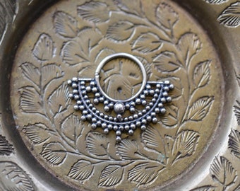 Silver Septum Ring, Nose Ring, Nose Jewelry, Piercing, Unique Nose Ring, Large Nose Ring, Body Jewelry