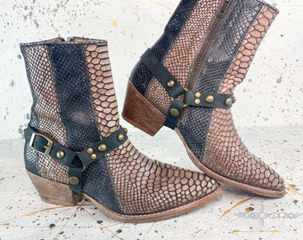 Studded Leather Boot Harness Bootstraps: Motorcycle, Cowboy, Renaissance