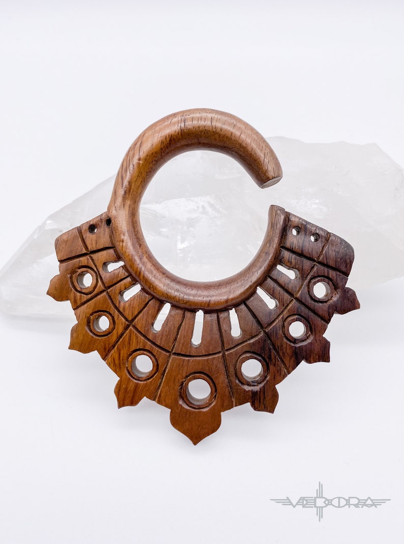 11 mm Carved 7/16 Gauge Earrings Ear Hangers Tribal Ear Etsy