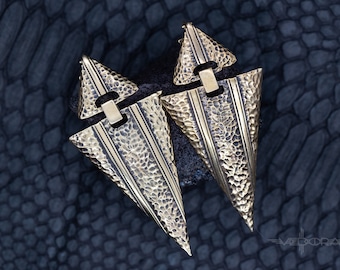 A Pair of Gold Triangle Ear Hangers, Ear Weights