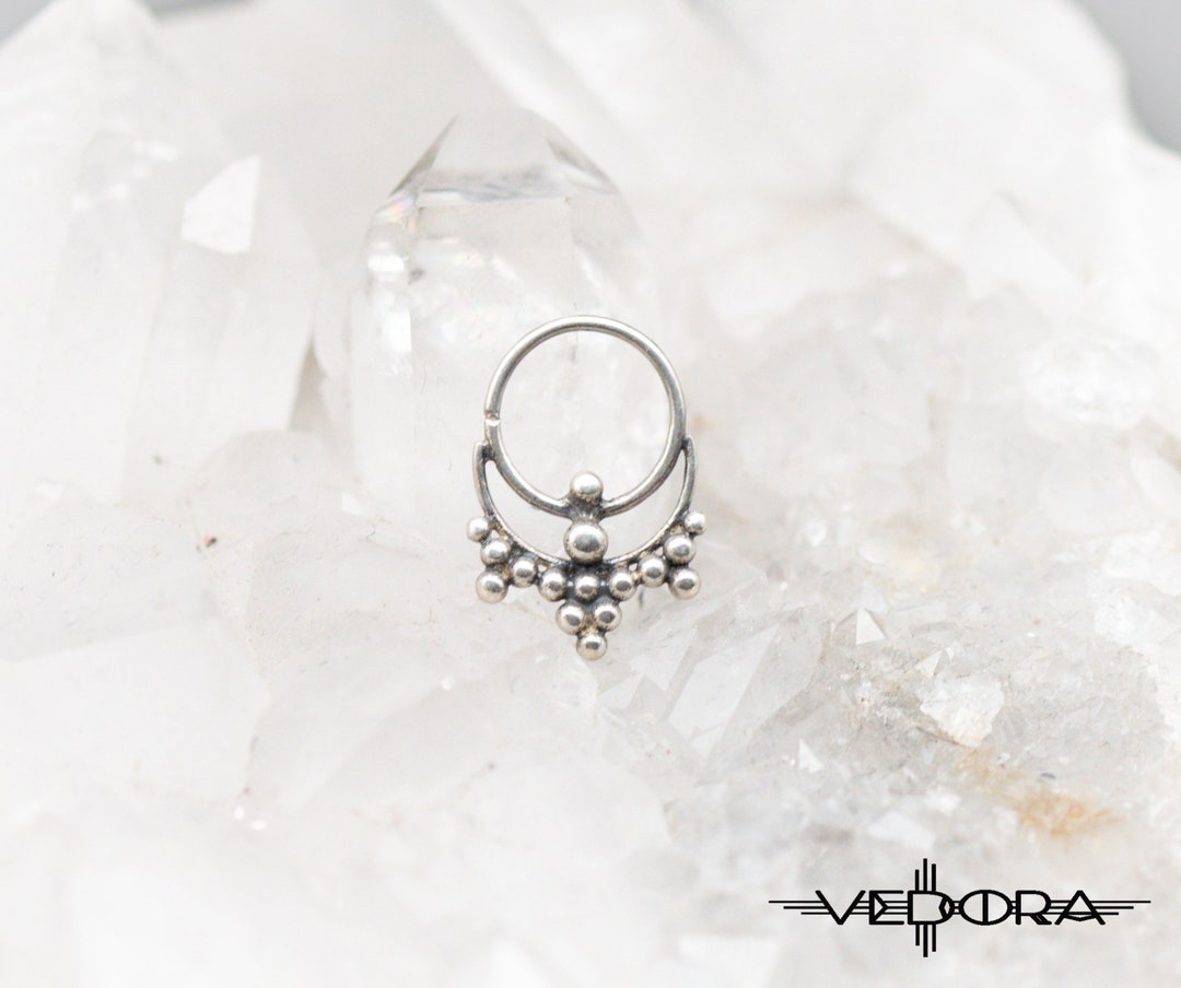 Silver Ornate Statement Nose Ring Septum Jewelry Body Etsy