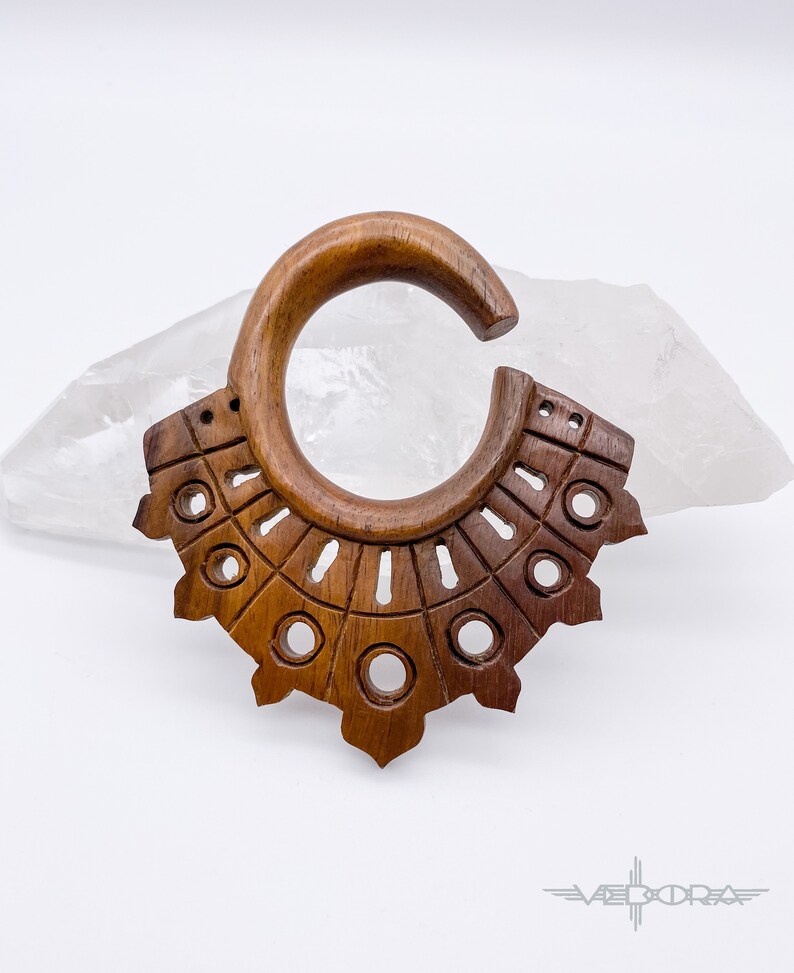 11 mm Carved 7/16 Gauge Earrings Ear Hangers Tribal Ear Etsy