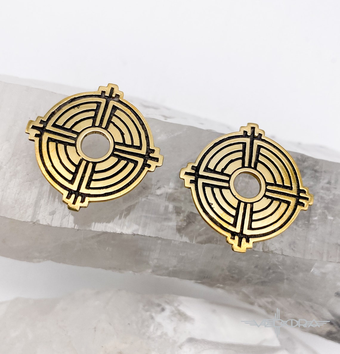 Ear Tunnels Brass Tunnels Tribal Ear Tunnels Ear Plug Brass Etsy