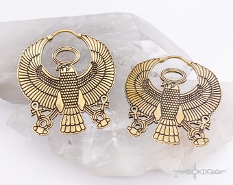 Gold Horus Earrings, Egyptian Jewelry
