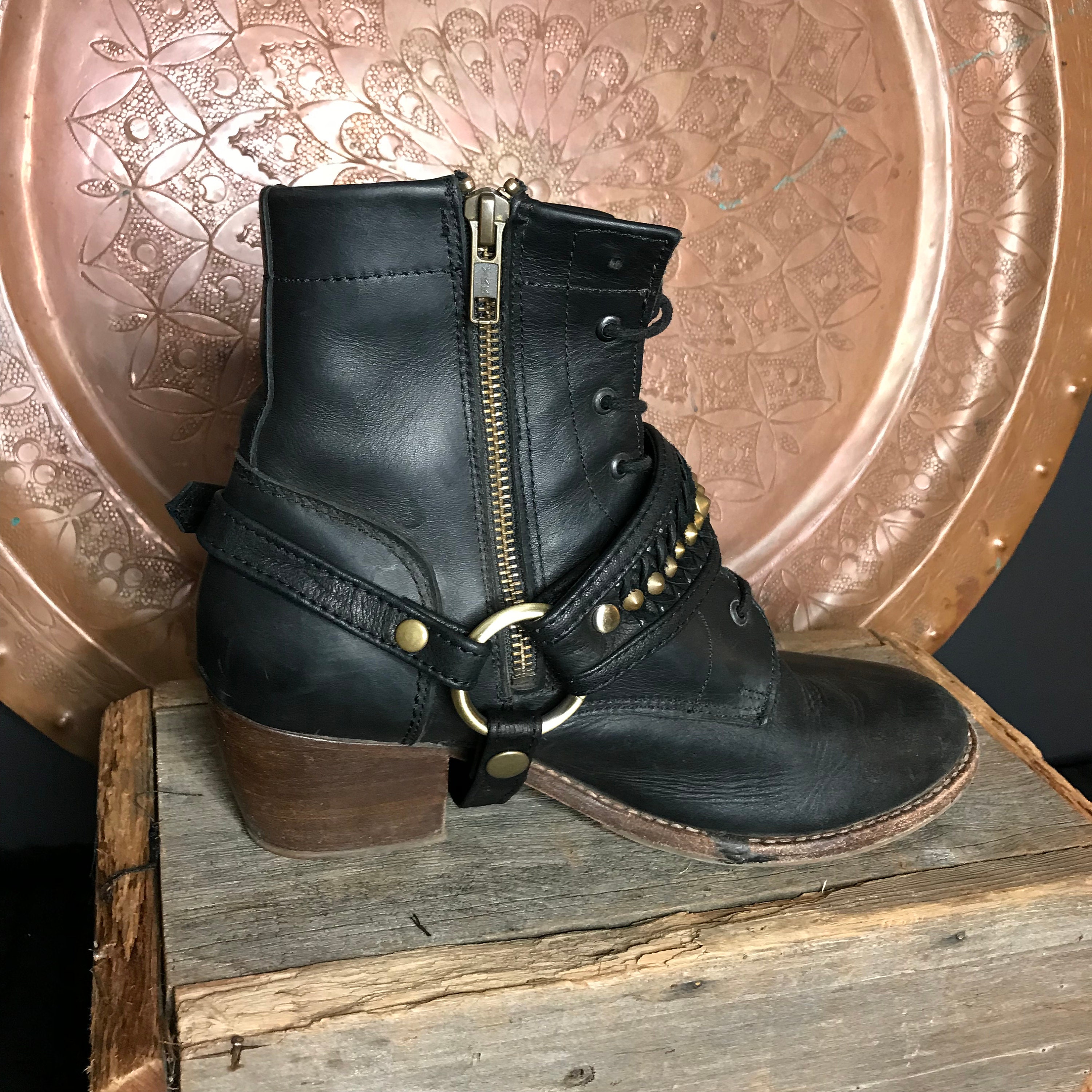 studded bootstraps