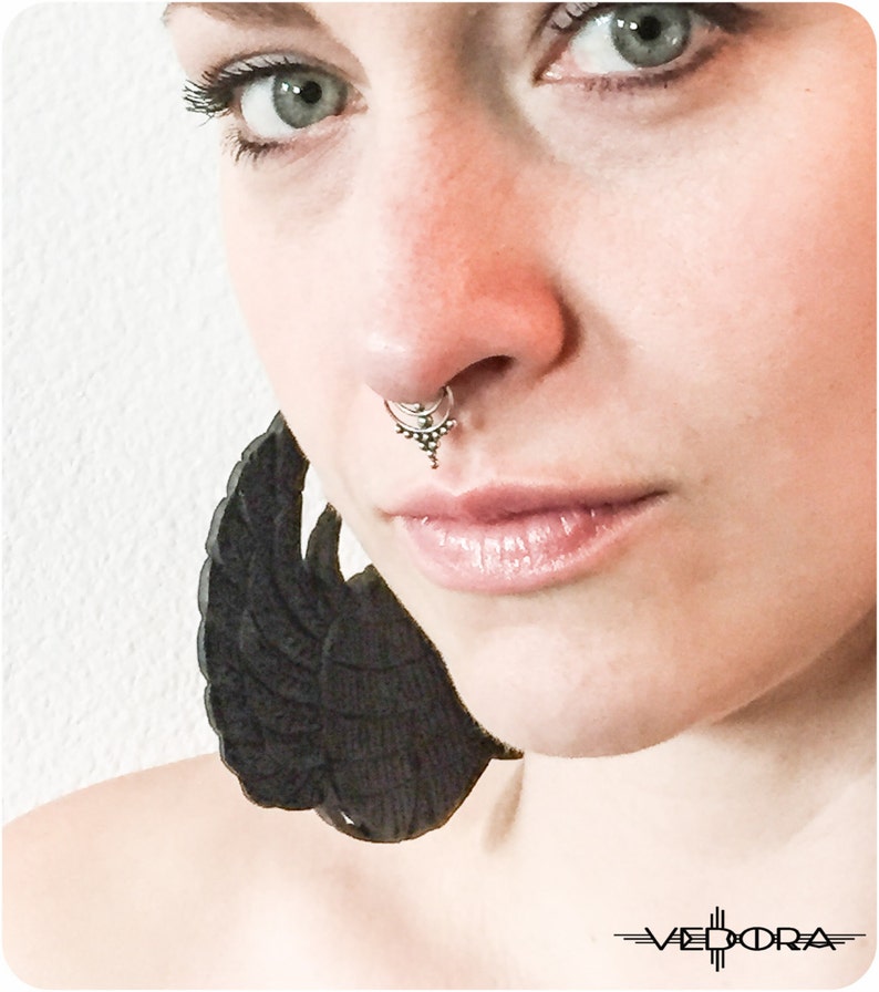 Silver Septum Ring Ornate Statement Nose Ring India Nose Etsy