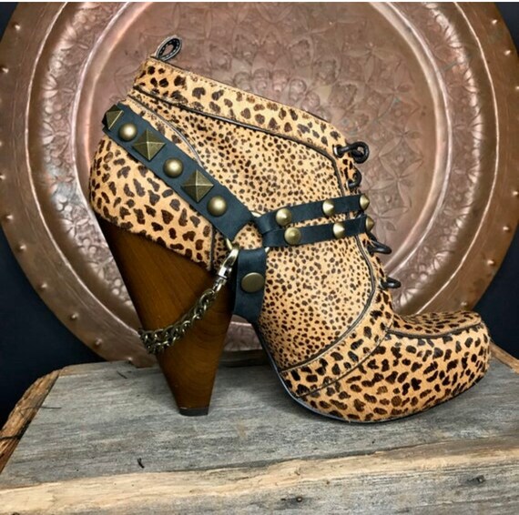 gold studded biker boots