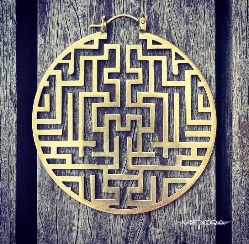 Vedora Brass Ear Weights Egyptian Earrings Dangle Plugs Tribal Etsy