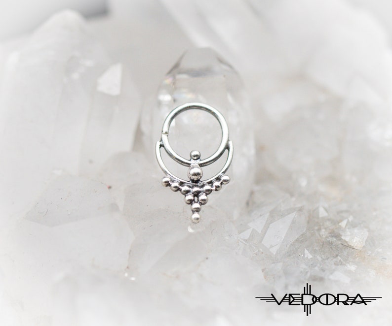Silver Septum Ring Ornate Statement Nose Ring India Nose Etsy