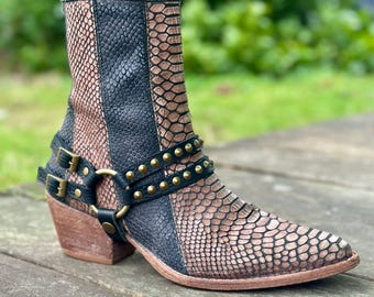 Studded Leather Bootstraps: Silver or Gold Stud Accents