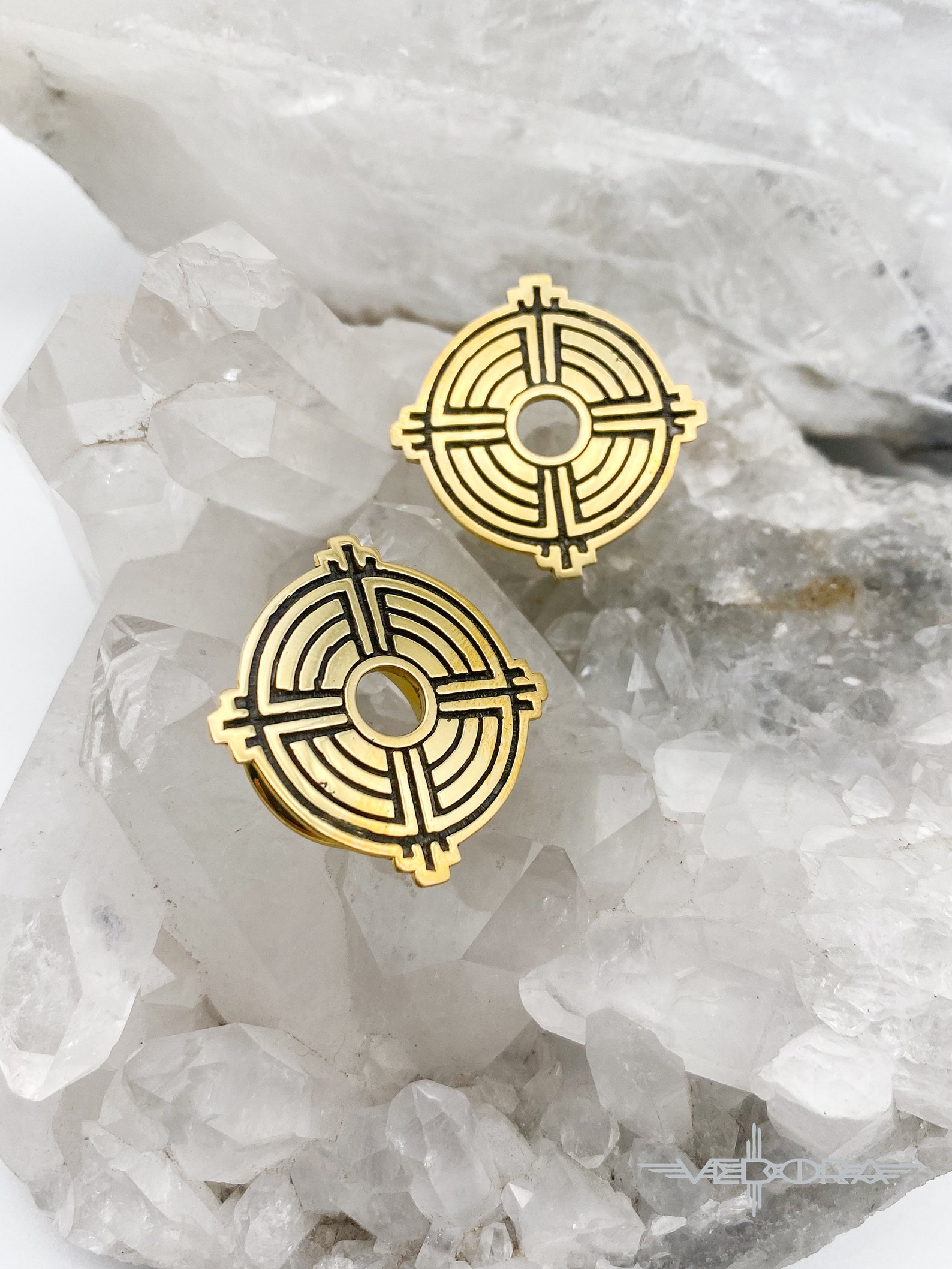 Ear Tunnels Brass Tunnels Tribal Ear Tunnels Ear Plug Brass Etsy