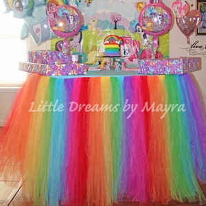 Rainbow table tutu skirt color of your choice, table skirt, party supplies, party decorations supplies
